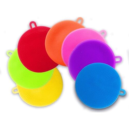 Cleaning Brushes Soft Silicone Dish Bowl Pot Pan Cleaning Sponges Scouring Pads Cooking Cleaning Tool Kitchen Accessories