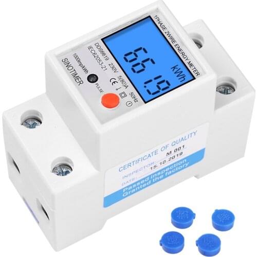 Din Rail Lcd Digital Backlight Energy Meter Single Phase Power Meter Kwh Power Consumption Electronic Wattmeter AC 230V 80A