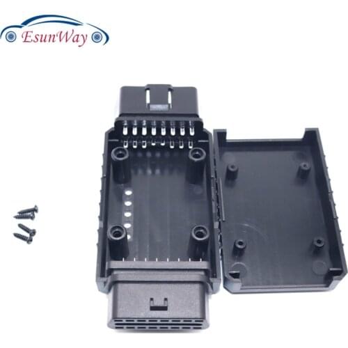 ELM327 OBD2 Connector Cover with Enclosure J1962m Plug with enclosure 16pin male female connector DIY Tool two with open