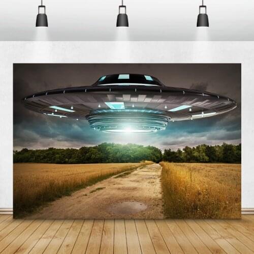 UFO Super Hero Universe Spaceship Baby Portrait Photography Backgrounds Photocall Customized Photo Backdrops For Photo Studio