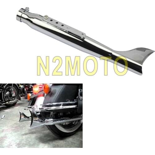 Right Side Motorcycles Galvanized Exhaust Muffler with DB-Killer Shark Fin Silencer for Harley Sportster Chrome Reducer