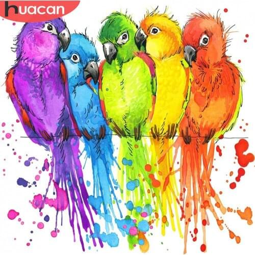 HUACAN 5D DIY Diamond Painting Birds Full Square Diamond Mosaic Animal Diamond Embroidery Cross Stitch Resin Drill Handmade