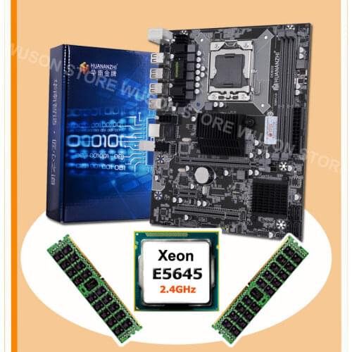 HUANANZHI X58 Pro M-ATX Motherboard Combo Good Processor Intel Xeon E5645 2.4GHz Big Brand RAM 16G(2*8G) REG ECC Buy Computer