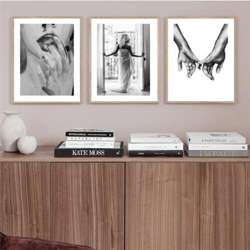 Paris Window Sexy Woman Back Flower Wall Art Canvas Painting Nordic Posters and Prints Pictures Living Room Home Decor Unframed