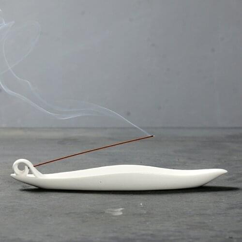 Indoor Incense Burner Ceramic Furnace Leaf Holder Backflow Stand Smoke Fragrance Cones Stick Incense Burner Censer Holder Decor
