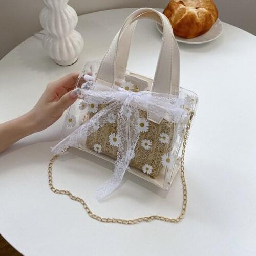 Fashion designer Shoulder Bags summer Casual Women Totes small Shopping Bag Female Transparent floret Handbag for Women 2021