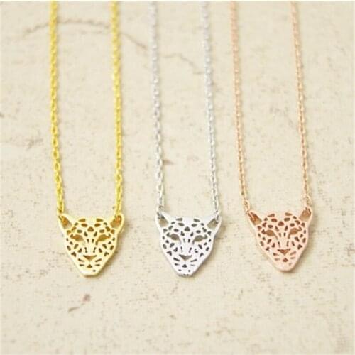 Fashion the leopard head hollow-out pattern necklace Color necklaces for women design chain of clavicle