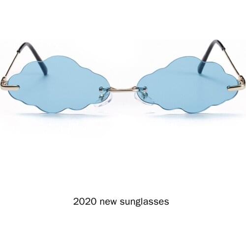 Fashion Luxury Brand Mens Cloud Shaped Sunglasses Vintage Rimless Grey Sunglasses Women Unique Sun Glasses UV400 NX