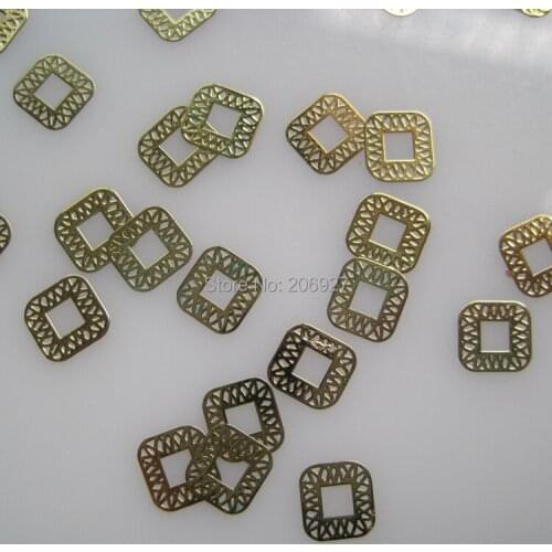 MS223-2 100pcs Gold Cute Square Metal Sticker Nail Art Metal Sticker Nail Art Decoration Non-adhesive Sticker