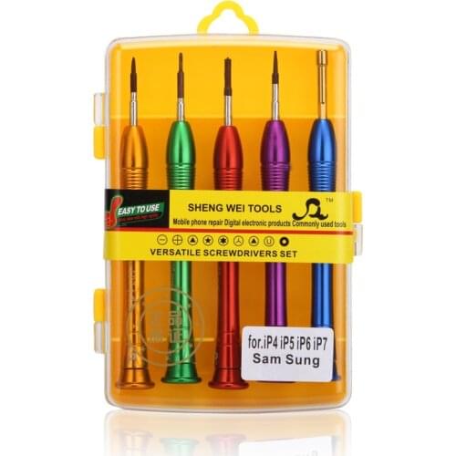 S2 Alloy Steel Professional 5 in 1 Mobile Phones Opening Screen Repair Tool Kit Screwdrivers Tools Set For iPhone Samsung Moto