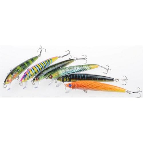 Fishing Minnow Painted Bait Fishing Lure Set 9.5cm/8.5g 6-color Artifical Hard Bait