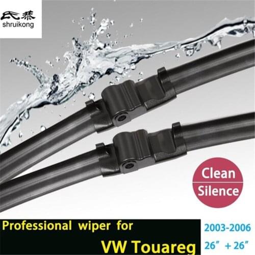 Free shipping car styling stickers Wiper blades for Volkswagen Touareg (2002-2006) 26"+26" fit side pin type wiper arms only
