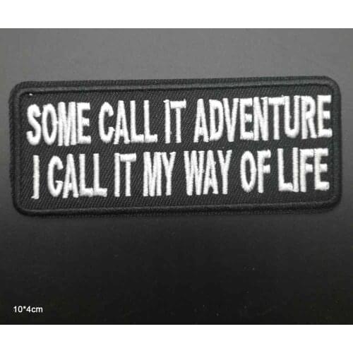 Some Call it Adventure Letters Words US Theme Novelty Iron On Embroidered Clothes Patches For Clothing Wholesale