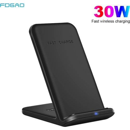 FDGAO Desktop Phone Stand 30W Wireless Charger For iPhone 12 Pro Max 11 XS XR 8 Type C Fast Charging Holder for Samsung S20 S10