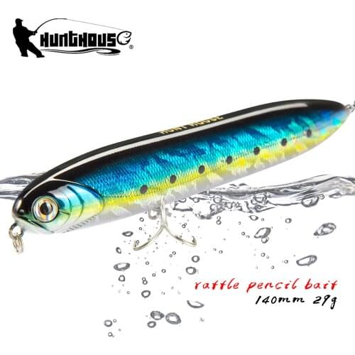 Hunthouse 2020 new arrival fishing lure chatterbeast hard baits LW515 140mm 29g floating walk the dog fishing for seabass