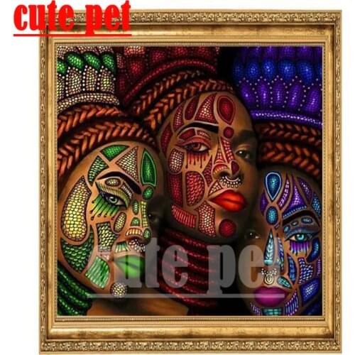 Wallpaper Diamond painting Tribal woman DIY full diamond crossstitch diamond embroidery painting Home Wall Decor No Frame