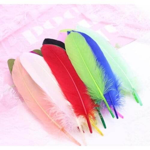 Wholesale Hard Pole Natural Goose Feathers for Crafts Plumes 5-8inch/14-20cm DIY Jewelry Plume Feather Wedding Home Decoration
