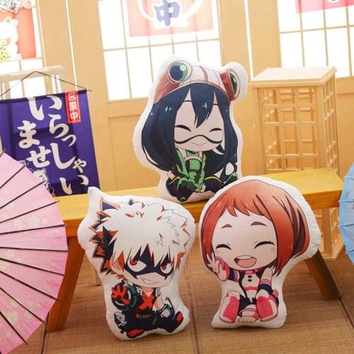 40cm My Hero Academia Pillow Cute Anime Bakugou Katsuki Todoroki Shoto Midoriya Izuku Plush Toys Backrest Sofa Cushion Xmas Gift