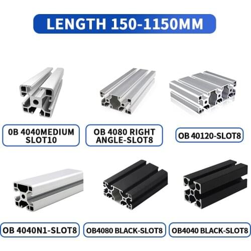 Industrial aluminum profile European standard 4080L bright black square tube 40×80/4040N1/4080Right angle/40120/4040black/medium