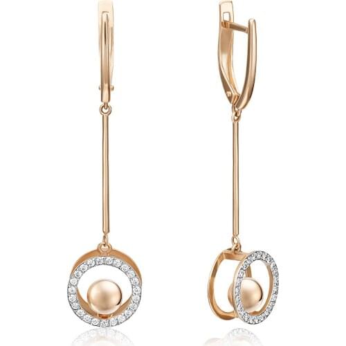 Earrings gold silver 585, Platina