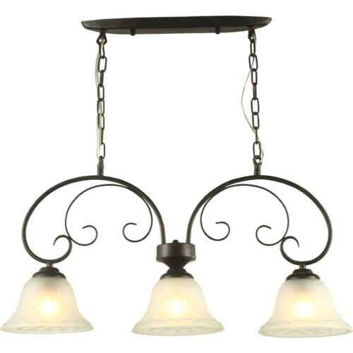 Lampshade Glass Pendant Lights Dining Room Kitchen Loft Lamp E27 220V For Decor Indoor Home Lighting Black Iron