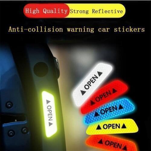 Car door safety warning reflective stickers OPEN stickers for Chery Tiggo 3 5 Chery ARRIZO 3 7 Chery E3 E5 Bonus