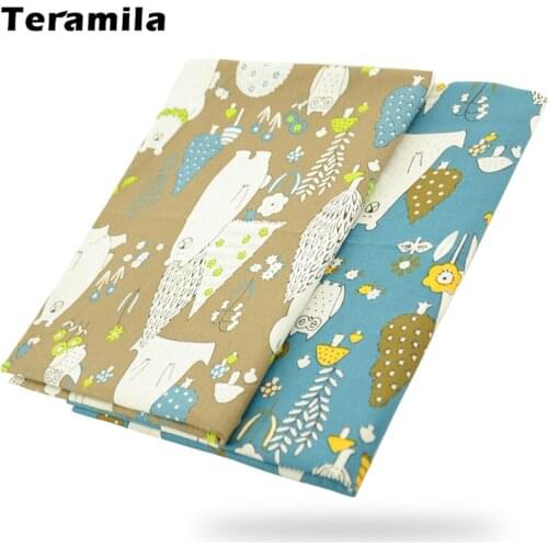Teramila Cartoon Bear Apparel Trees Patterns Twill Fabrics for Sewing Textile per Meter Cotton Cloth Fabric Patchwork Needlework