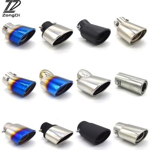 ZD Universal Car Exhaust Muffler Tip Pipe For Mazda Nissan Ford Kia Chevrolet Hyundai Citroen Volkswagen Chrome Stainless Steel