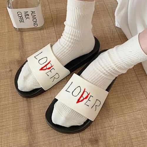 Love Printed Women slippers Fashion Harajuku Female slippers Summer Casual shoes women sandals zapatillas mujer
