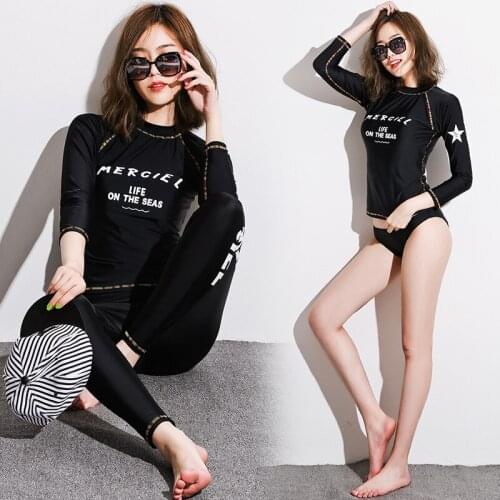 2021 Female Split Diving Suit Long-sleeved Sunscreen Swimsuit Quick-drying Female Snorkeling Suit Wetsuit Fitness Water Suit