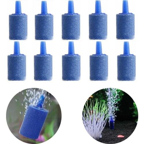 10Pcs/Set Fish Tank Aquarium Air Stone Bubble Wall Aeration Tube Oxygen Pump Diffuser High Efficiency Air Bubble Stone Blue