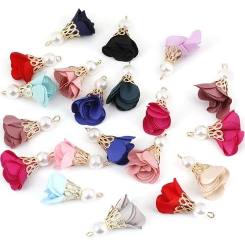 10pcs/bag 30mm Pearl Fashion Tassel Pendant Plating Gold Torus Arts Crafts Sewing DIY Apparel Sewing Fabric Tassel Fringe