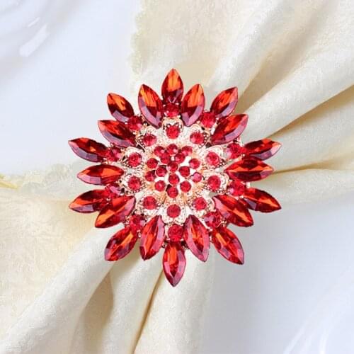 12/pcs Hotel Western cuisine crystal napkin clasp napkin ring napkin ring metal mouth cloth