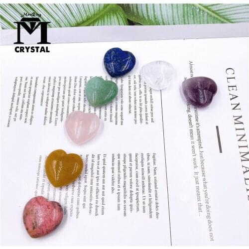 3CM 7PCS/Set Natural Crystal Heart Shaped Stone Mineral Specimen Healing Gemstone Seven Chakras Therapy Rock