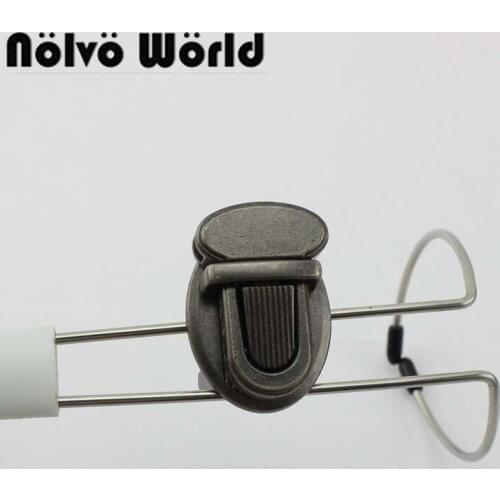 5-20 sets 34X22mm Old silver color Retro thumb lock metal functional lock for handbags handmade hardware