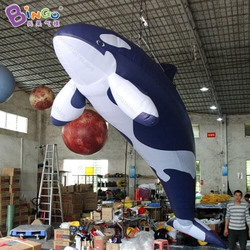 5.5M/18ft. Long inflatable killer whale balloon sea animal model for hanging display with the FREE shipping
