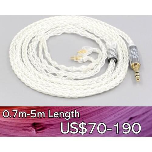 LN007680 2.5mm 4.4mm 99% Pure Silver 8 Core Headphone Earphone Cable For HiFiMan RE2000 Topology Diaphragm Dynamic Driver