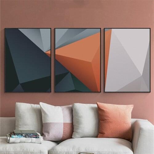 Abstract Dark Orange Colour Block Canvas Painting Posters and Print Minimalist Style Wall Art Pictures For Living Room Bedroom