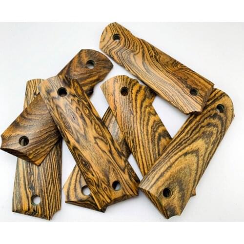 2Pieces Tactics1911 Accessories Modified 1911 Grips Handle Gold Sandalwood Natural Huanghuali Wood 1911Material Accessories