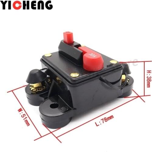 1Pcs 50-300a Car Audio Modification with Switch Automatic Fuse Base Power Supply Protection Automatic Recovery Circuit Breaker