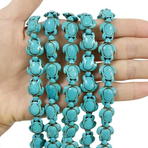 Carved Sea Turtle Turquoises Loose Spacer Beads for Jewelry Making DIY Bracelet Necklace Animal Accessories Wholesale Price B475