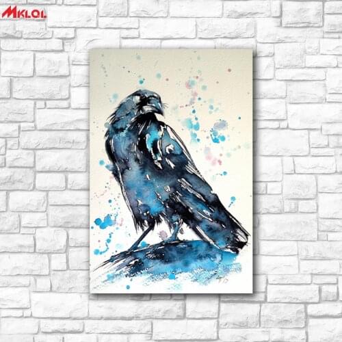 Large Wall Art, Crow , Restaurant study Bedroom Decor Wall oil Painting Print Nice wall picture for living room no frame