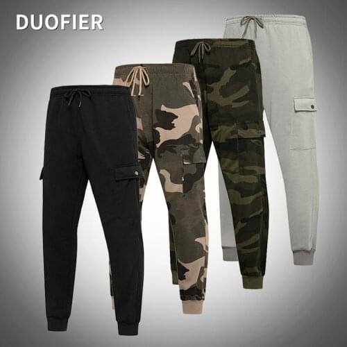 Autumn New Mens Pants Camouflage Joggers Sweatpants Multi-pocket Male Trousers Elastics High Waist Solid Casual Pant Streetwear