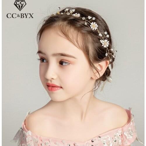 CC Engagement Jewelry Hairbands Crown Tiara Simple Flower Wedding Hair Accessories For Bridal Bridesmaids Girls Headdress su067