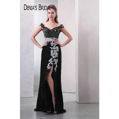 2017 Black A-Line Evening Dresses with Sweetheart Neckline Lace Beaded Appliques Floor Length Party Prom Gowns