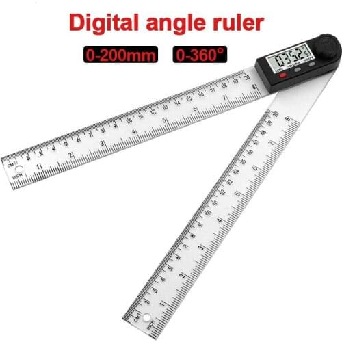 200mm 8Inch Digital Angle Ruler Stainless Steel Electronic Angle Meter Electronic Protractor Goniometer Digital Angle Gauge