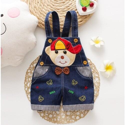 IENENS Summer Toddler Infant Boy Pants Jeans Overalls Dungarees Child Kids Denim Shorts Trousers Baby Boys Clothing Clothes 1-3Y