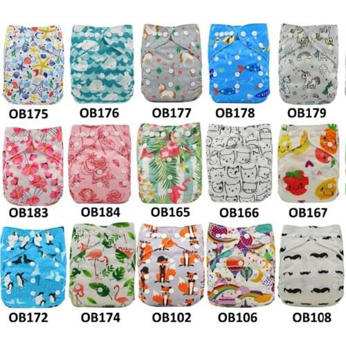 Ohbabyka Reusable Baby Diapers Washable Pocket Diaper Cover Adjustable Nappies Baby Cloth Diapers Training Pants 20pcs/lot