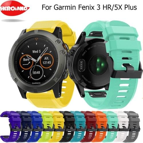 Hot 26MM Watchband for Garmin Fenix 5X Plus 3 3 HR Watch Quick Release Silicone Easy fit Wrist Band Strap For Garmin Quatix 3 D2