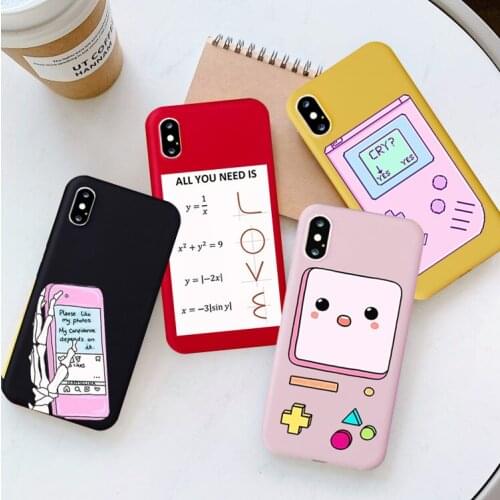 GYKZ Funny Game Console Phone Case For iPhone X 11 Pro XS MAX 7 SE XR 8 6s Plus Pink Silicone Soft Back Cover Coque Letter Coque